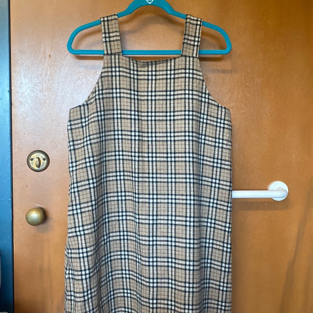 Tan Plaid Flannel Dress